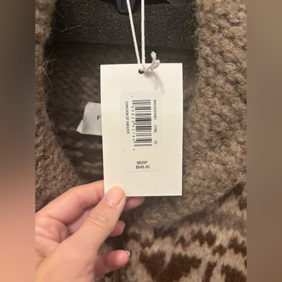 Frame Denim Brown and Cream Patterned Cardigan - Picture 10 of 12